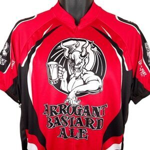 Arrogant Bastard Ale Cycling Jersey Mens Size Large Cyclist Biking Bicycle